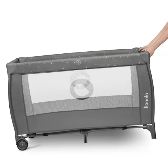 Lionelo Stefi Plus kétszintes utazóágy - Grey Multicolor