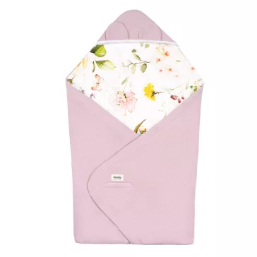   Lionelo Travel Swaddle autósülésbe való pólya, 90x90 cm - Pink Flower