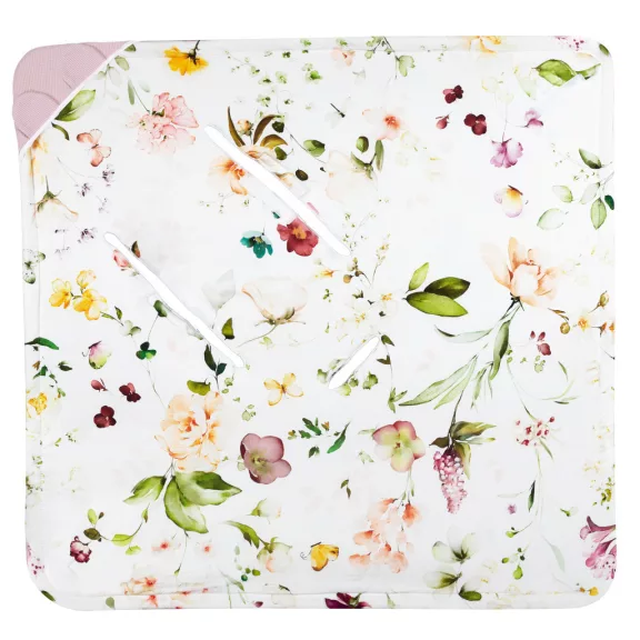Lionelo Travel Swaddle autósülésbe való pólya, 90x90 cm - Pink Flower