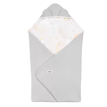   Lionelo Travel Swaddle autósülésbe való pólya, 90x90 cm - Grey Balloon
