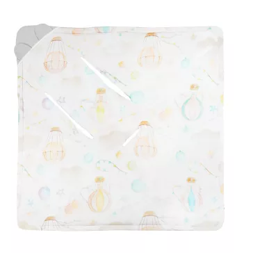   Lionelo Travel Swaddle autósülésbe való pólya, 90x90 cm - Grey Balloon