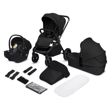 Lionelo Mika Plus 3in1 multifunkciós babakocsi - Black Onyx