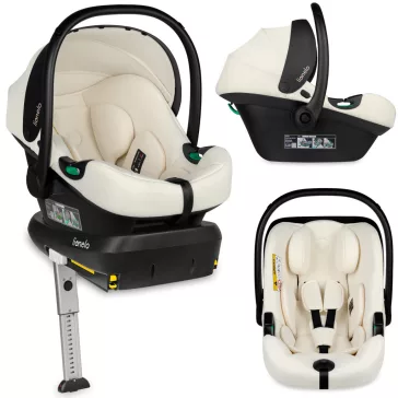   Lionelo Astrid I-Size Babahordozó + bázistalp Set 40-87 cm - Beige Cream