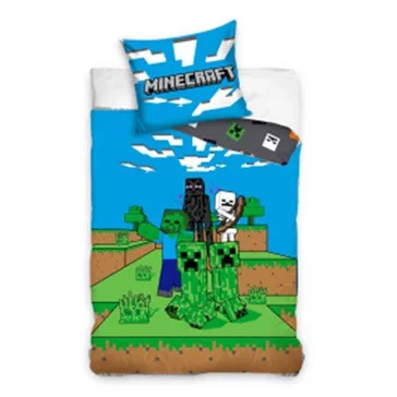   Minecraft - A CSAPAT 100% pamut ágyneműgarnitúra 140x200cm ágyneműhuzat + 70x90cm párnahuzat