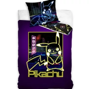   POKÉMON Pikachu NEON őrület ágynemű 100% pamut 140x200 + 70x90
