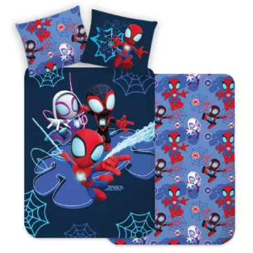   Spidey és barátai 100% pamut ágyneműgarnitúra 140x200cm ágyneműhuzat + 70x90cm párnahuzat