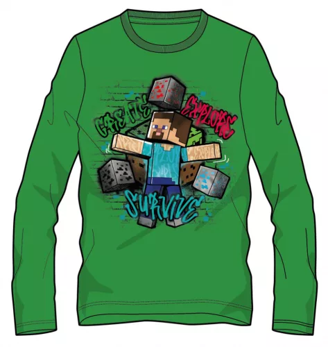 Minecraft Survive gyerek hosszú ujjú póló, felső 10 év / 140 cm