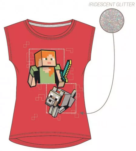 Minecraft Red gyerek rövid póló, felső 6 év / 116 cm