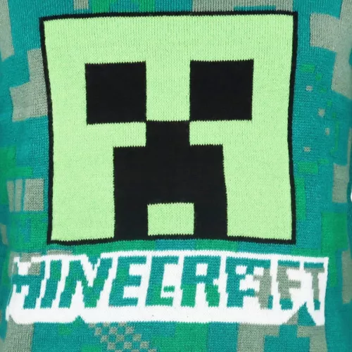 Minecraft Green gyerek kötött pulóver 10 év / 140 cm