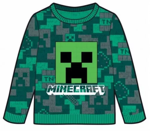 Minecraft Green gyerek kötött pulóver 12 év / 152 cm