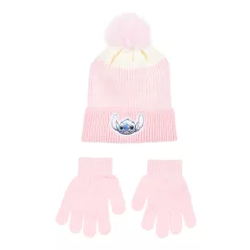   Disney Lilo és Stitch, A csillagkutya Ombre Pink gyerek sapka + kesztyű szett 52 cm