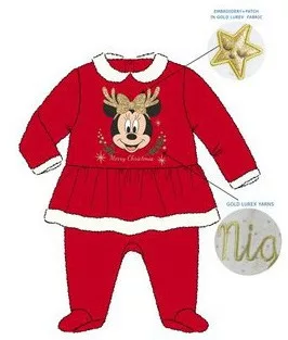 Disney Minnie Gold Bow Karácsonyi baba rugdalózó, pizsama 24 hó