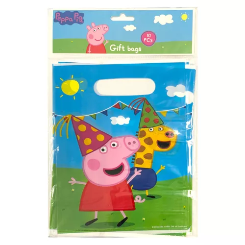 Peppa malac Party műanyag ajándéktasak, ajándékzacskó 10 db-os