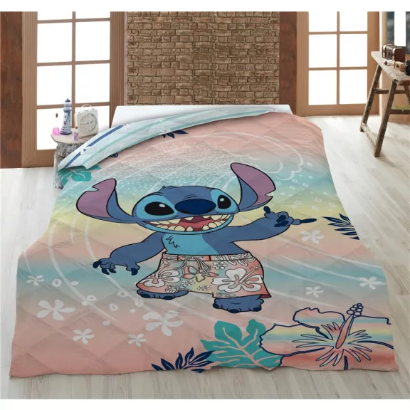 Disney Lilo és Stitch, A csillagkutya Hawaiian Dream steppelt ágytakaró, paplan 140x200cm