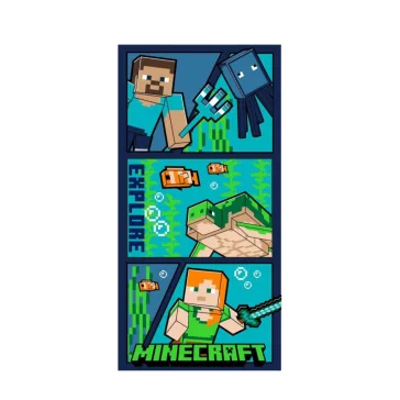   Minecraft Explore fürdőlepedő, strand törölköző 70x140cm (Fast Dry)