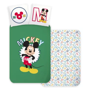   Disney Mickey Letters gyerek, ovis ágyneműhuzat 100×135 cm, 40×60 cm