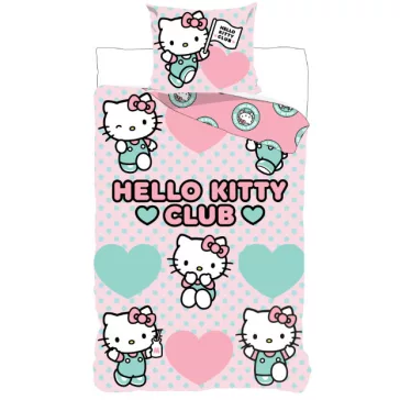   Hello Kitty Club gyerek, ovis ágyneműhuzat 100×135 cm, 40×60 cm