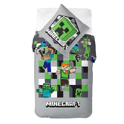 Minecraft Grey ágyneműhuzat 140×200cm, 70×90 cm