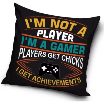 Gamer Achievements párna, díszpárna 40 x 40 cm