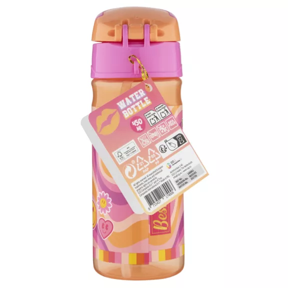 Csajos Besties műanyag szívószálas kulacs akasztóval 450 ml