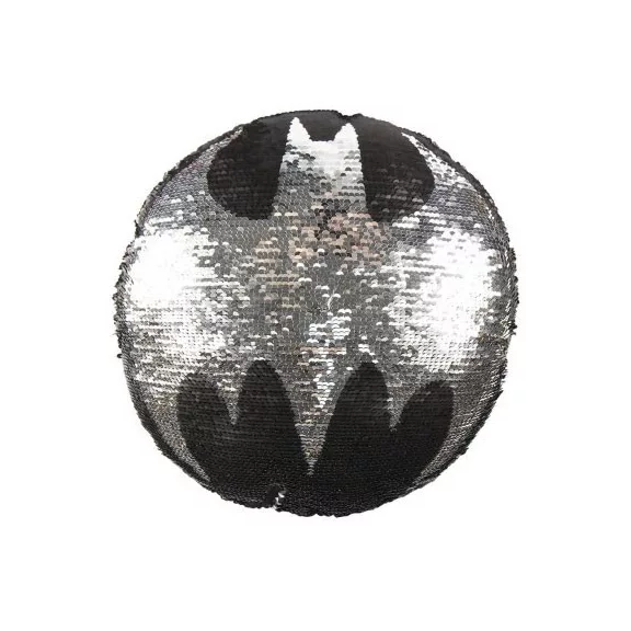 Batman Symbol átfordítható flitteres formapárna 30 cm