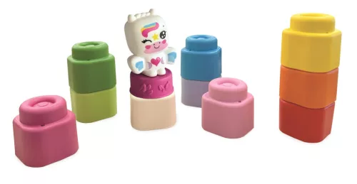 Színes Clemmy Unicorn puha építőkocka szett 10 db-os figurával Clementoni