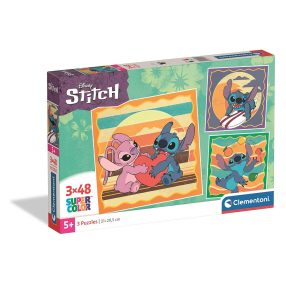   Disney Lilo és Stitch, A csillagkutya Sunset 3x48 db-os puzzle Clementoni