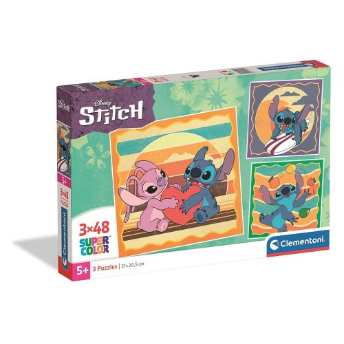 Disney Lilo és Stitch, A csillagkutya Sunset 3x48 db-os puzzle Clementoni