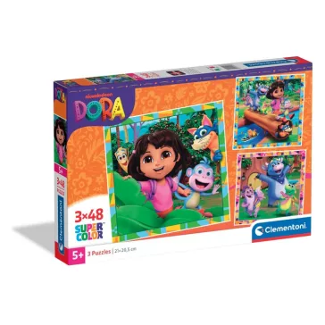  Dóra, a felfedező Jungle Quest 3x48 db-os puzzle Clementoni
