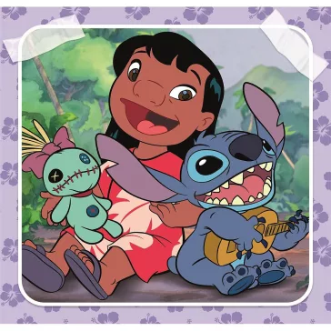   Disney Lilo és Stitch, A csillagkutya Playing the Guitar 3x48 db-os puzzle Clementoni