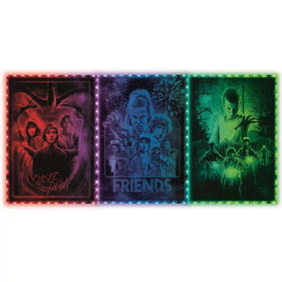 Stranger Things Upside Down 520 db-os puzzle LED-es keretben Clementoni