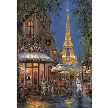   Párizs Night at Eiffel Café 500 db-os Compact puzzle Clementoni