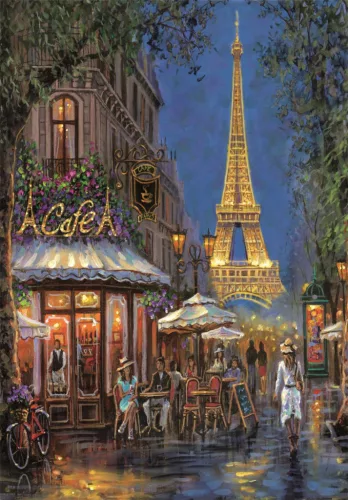 Párizs Night at Eiffel Café 500 db-os Compact puzzle Clementoni