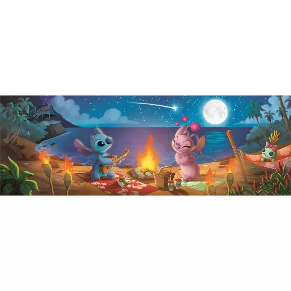 Disney Lilo és Stitch, A csillagkutya Campfire 1000 db-os panoráma Compact puzzle Clementoni