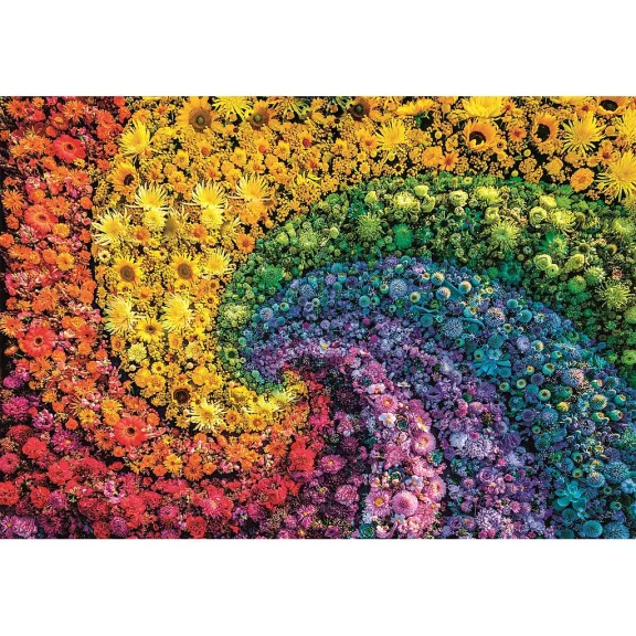 Színes virágok Whirl 1000 db-os Compact puzzle Clementoni