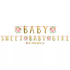 Floral Baby Sweet Baby Girl papír felirat 2 részes