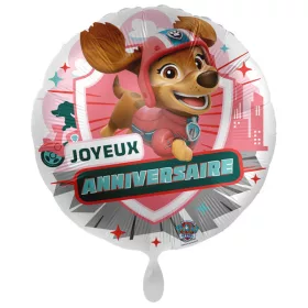   Mancs Őrjárat Liberty Joyeux Anniversaire fólia lufi 43 cm