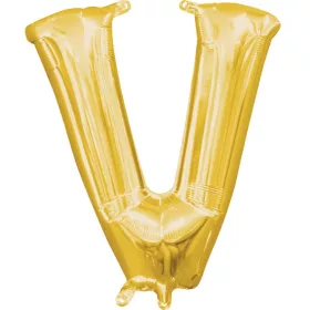 Arany Gold mini V betű fólia lufi 33 cm