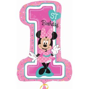 Disney Minnie Classic Első születésnap fólia lufi 71 cm