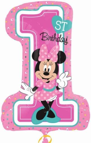 Disney Minnie Classic Első születésnap fólia lufi 71 cm