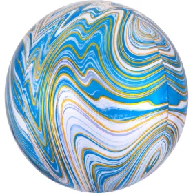 Blue Colorful gömb fólia lufi 40 cm