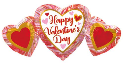 Happy Valentine's Day Trio fólia lufi 86 cm