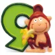 Szafari Monkey tortagyertya, számgyertya 9-es