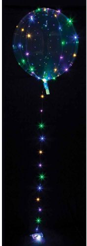 Színesen világító Crystal LED lufi, átlátszó