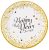Happy New Year Golden Wishes papírtányér 8 db-os 23 cm