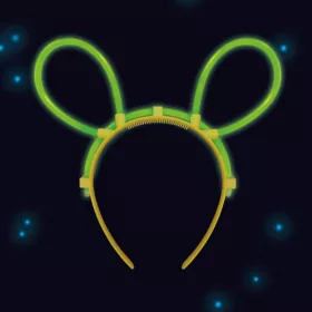 Világító egér Neon műanyag hajpánt 19x18 cm
