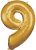 Arany Gold óriás szám fólia lufi 9-es, 83x58 cm