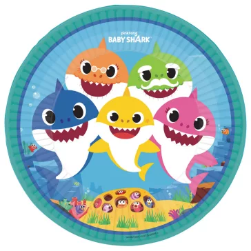Baby Shark Music papírtányér 8 db-os 23 cm