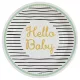 Hello Baby Gold papírtányér 8 db-os 23 cm