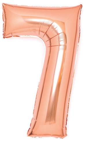 Színes Rose Gold 7-es szám fólia lufi 66 cm